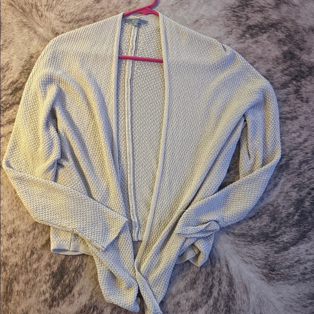 BE COOL Cream Open-Front Knit Cardigan - Picture 1 of 1